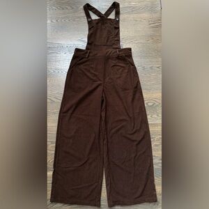 Cider Brown Wide Leg Corduroy Jumpsuit